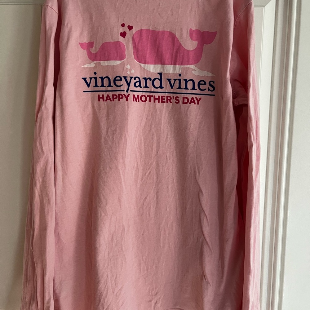 Vineyard Vines Pink Whale Mother's Day Long Sleeve Tee